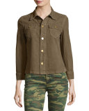 Nora 3/4-Sleeve Shirt Jacket, Tan