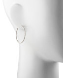 35mm White Gold Diamond Hoop Earrings, 1.1ct