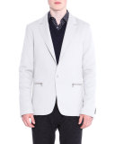Zip-Pocket One-Button Jacket