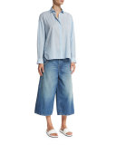 Easy Button-Front Shirt