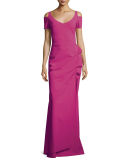 Custom Collection: Julia Cold-Shoulder Ruched Gown 
