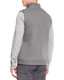 Wool/Cashmere Zip-Up Vest, Heather Cinder