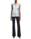 Enya Sleeveless Printed Blouse 