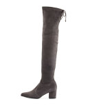 Thighland Suede Over-The-Knee Boot, Slate