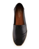 Classic Alpargata Leather Slip-On, Black