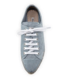 Suede Platform Espadrille Sneaker, Light Blue