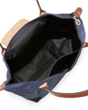 Le Pliage Large Monogram Shoulder Tote Bag, New Navy