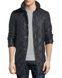 Quilted Nylon Carcoat, Black