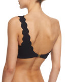 Santa Barbara One-Shoulder Swim Top, Black