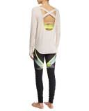 Lotus Strappy-Back Long-Sleeve  Fleece Top