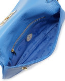 Britten Leather Flap Clutch Bag, Blue Dusk