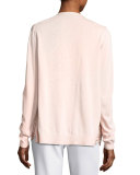 Lace-Front Cardigan, Light Pink