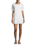 The Eyelet Cotton T-Shirt Dress, Dirty White Eyelet