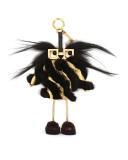 Fendi Witches Power Bank Fur Charm for Handbag, Black/Gold