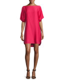 Boat-Neck Dolman Shift Dress, Rose