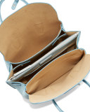 Milla Medium Leather Tote Bag, Sky Blue