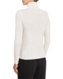 Ribbed Silk-Blend Turtleneck Sweater