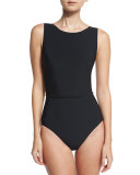 Strappy-Back High-Neck One-Piece Swimsuit
