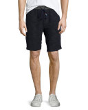 Textured Knit Sweat Shorts, Navy