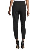 Cropped Tailored Relaxed Pants, Black