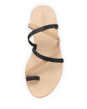 Sarie Strappy Leather Sandal, Black/Buff