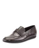 Leather Slip-On Loafer, Charcoal Gray
