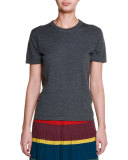 Short-Sleeve Cashmere Tee, Granite