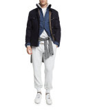 Flannel Wool-Blend Shirt Jacket, Navy