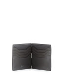 Lizard Leather Money Clip Wallet, Gray