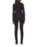 Peaked-Hem Long Jacket, Black
