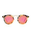 St. Louis Mirrored Round Sunglasses, Audubon