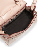 Angel Sensua Small Satchel Bag, Skin/Dark Red