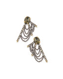 Draped Crystal Fringe Post Earrings
