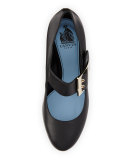 Leather 85mm Mary Jane Pump, Black