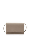 Saffiano Lux Mini Crossbody Bag, Gray (Argilla)