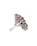 Magnipheasant Cocktail Ring with Red Garnet & Diamonds