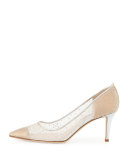 Glass 70mm Mesh Pump, Silver