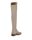 50/50 Suede Over-the-Knee Boot, Praline