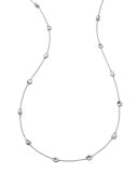 Silver Station Necklace, 37"L