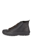 Men's Ryan Lugged-Sole High-Top Sneaker, Black