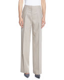 Rivington High-Waist Full-Leg Wool-Blend Pants