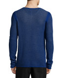 Thermal Knit Crewneck T-Shirt, Gray