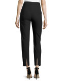 Alexa Scuba Slim Cropped Pants, Caviar