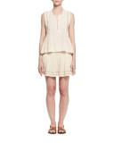 Alea Studded Jersey Mini Skirt, Ecru