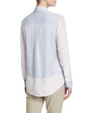 Layered Striped Button-Down Shirt