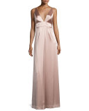 Sleeveless A-line Satin Gown 