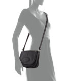 Mystery Small Leather Crossbody Bag, Black
