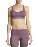 Chic Strappy Low-Impact Sports Bra, Light Purple