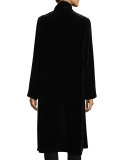 Long Velvet Kimono Jacket, Black, Petite