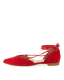 Gilligan Lace-Up d'Orsay Flat, Red